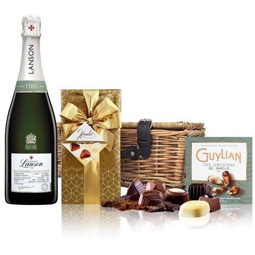 Lanson Le Green Bio-Organic Champagne 75cl And Chocolates Hamper